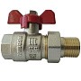 Кран латунный шаровый DN 15 PN 40 никелированный бабочка американка РИДАН BVR-FR 065B8303RG купить в Краснодаре | "Проконсим"