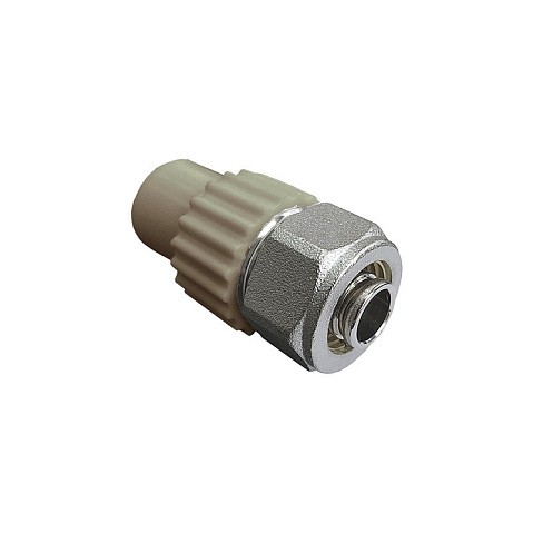 Комбинированный ниппель для соединения PPR-PE труб 20х16 PN 25 серый VALFEX купить в Краснодаре | "Проконсим"