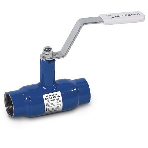 Кран стальной шаровой DN 15-10 PN40 100мм муфта-муфта с ручкой Temper купить в Краснодаре | "Проконсим"