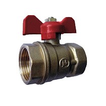 Краны латунные шаровые 11Б27п1 DN 20-32 PN 16 однотипные бабочка муфта-муфта купить в Краснодаре | "Проконсим"