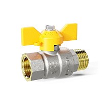 Краны латунные шаровые газовые DN 15-32 PN 25-40 бабочка муфта-штуцер LD Pride GAS купить в Краснодаре | "Проконсим"