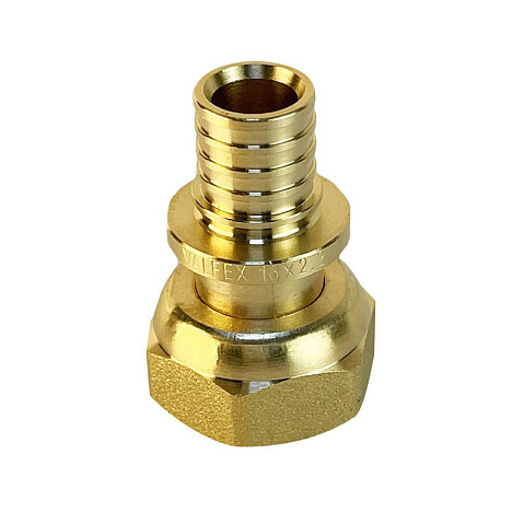 Муфта латунная для PEX труб 16-1/2'' PN 16 S-2,2мм переходная  с накидной гайкой Valfex VF.422.AF купить в Краснодаре | "Проконсим"
