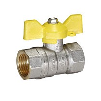 Краны латунные шаровые газовые DN 15-32 PN 25-40 никелированные бабочка муфта-муфта Temper серия 83 ГОСТ Р 59553 купить в Краснодаре | "Проконсим"