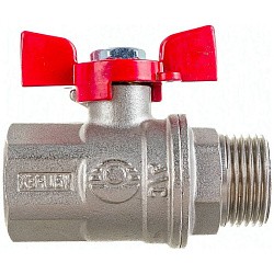  Латунный шаровой кран Ду32 Ру40 Valfex VF.218.NB1.114.DP 11Б27фт1М ВР-НР, проход , бабочка. (111201536) со склада Проконсим в Краснодаре