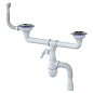 сифон для двойной мойки Unicorn В731VР, 40х50 гибкий отвод, 3 1/2'' х40 с отводом для стиральной машины, круглый перелив купить в Краснодаре | "Проконсим"