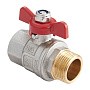 Кран латунный шаровой MVI BV.514 DN 15 PN 40 никелированный полнопроходной муфта-штуцер бабочка купить в Краснодаре | "Проконсим"