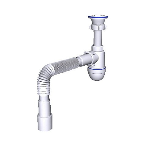 Сифон для умывальника-мойки бутылочный АНИ C0115 1 1/2 с гибкой трубой 40/50 купить в Краснодаре | "Проконсим"