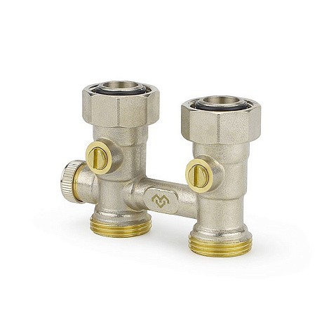 Узелы нижнего подключения VARMEGA VM138 DN20 прямой однотрубный 3/4''x3/4'' евроконус, с байпасом муфта-штуцер купить в Краснодаре | "Проконсим"