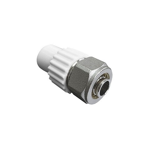 Комбинированный ниппель для соединения PPR-PE труб 20х16 PN 25 белая VALFEX купить в Краснодаре | "Проконсим"
