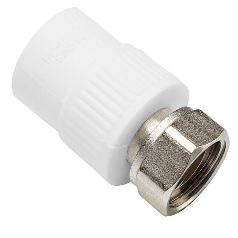 Муфта комбинированная ПП 20-3/4'' PN 25 с накидной гайкой белая VALFEX  купить в Краснодаре | "Проконсим"