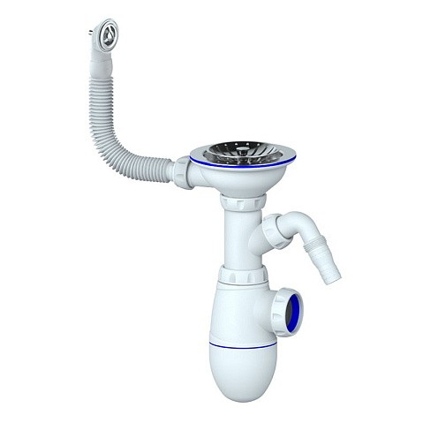 Сифон для мойки Unicorn В431VP, без отвода, 3 1/2'' х40 с отводом для стиральной машины, круглый перелив купить в Краснодаре | "Проконсим"