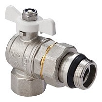 Краны латунные шаровые угловой с уплотнением MVI BV.523 DN 15-20 PN 40 американка бабочка купить в Краснодаре | "Проконсим"