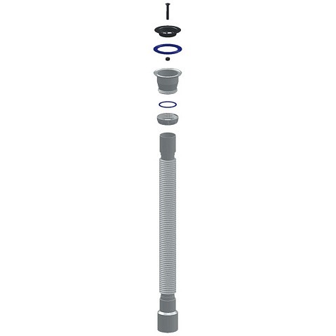 Сифон гофрированный Unicorn D240, 40х50 гибкий отвод, 1 1/2'' х40 чашка из нержавеющей стали, 1500мм купить в Краснодаре | "Проконсим"