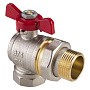 Кран латунный шаровой MVI AquaHit BV.322.04 DN 15 PN 25 бабочка американка полнопроходной угловой никелированный купить в Краснодаре | "Проконсим"