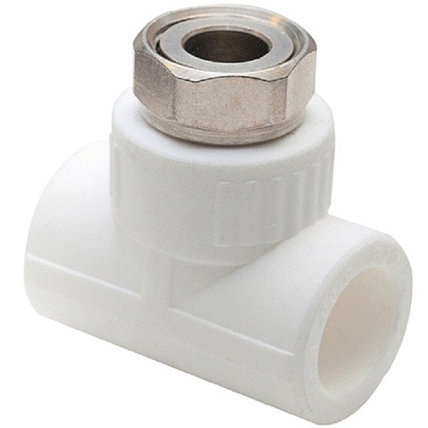 Тройник комбинированный ПП 20-1/2'' PN 25 с накидной гайкой белый РТП 14269 купить в Краснодаре | "Проконсим"