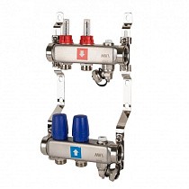 Коллекторные группы из нержавеющей стали DN 25 PN 10 с расходомерами, с дренажным краном и воздухоотводчиком MVI купить в Краснодаре | "Проконсим"