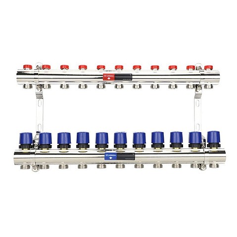 Коллекторная группа из латуни DN 25-11 вых. G-3/4'' евроконус, без расходомеров, без дренажного крана и воздухоотводчика VARMEGA VM15811 купить в Краснодаре | "Проконсим"