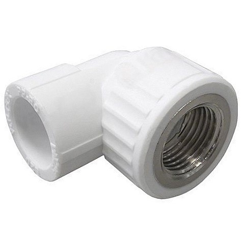 Угольник комбинированный ПП 20-3/4'' PN 25 с внутренней резьбой белый VALFEX  купить в Краснодаре | "Проконсим"