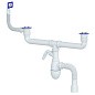 сифон для двойной мойки Unicorn В747V, 40х50 гибкий отвод, 1 1/2'' х40 с отводом для стиральной машины, прямоугольный перелив купить в Краснодаре | "Проконсим"