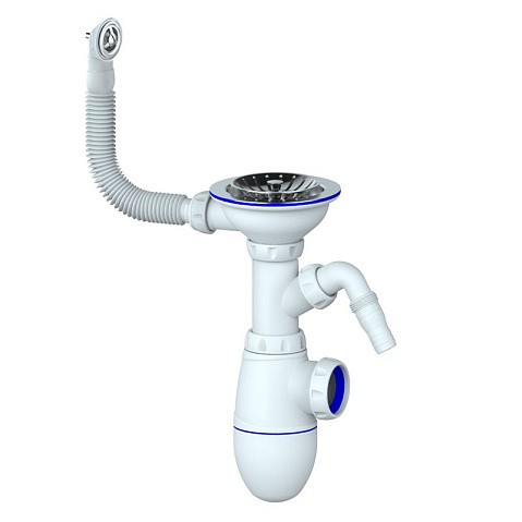 Сифон для мойки Unicorn В431V, без отвода, 3 1/2'' х40 с отводом для стиральной машины, круглый перелив купить в Краснодаре | "Проконсим"