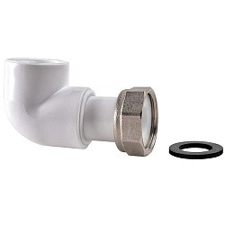  Угольник ПП с накидной гайкой 25-3/4'' PN 25 белый РВК 32270 (930659319) со склада Проконсим в Краснодаре