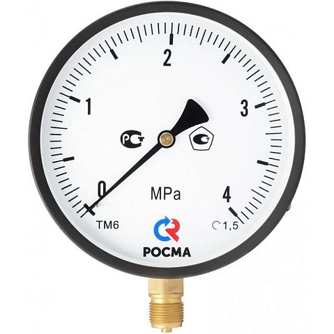 Манометр Росма ТМ-610Р 1,0 МПа /10 ат 150мм G1/2'' купить в Краснодаре | "Проконсим"