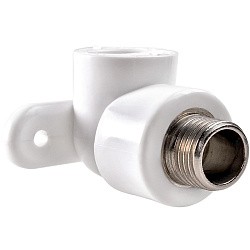  Угольник установочный ПП 16-1/2'' PN 25 белый РВК 21012 (930659308) со склада Проконсим в Краснодаре