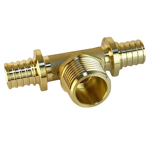 Тройник латунный для PEX труб 16-1/2''-16 PN 16 S-2,2мм под надвижную гильзу Valfex VF.433.AF купить в Краснодаре | "Проконсим"