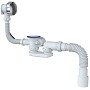 Сифон для ванны Unicorn S102, 40х50 гибкий отвод, 1 1/2'' х40 чаша из нержавеющей стали, круглый перелив купить в Краснодаре | "Проконсим"