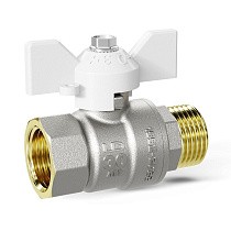 Краны латунные шаровые DN 15-32 PN 25-40 никелированные бабочка белая муфта-штуцер LD Pride 47.302 купить в Краснодаре | "Проконсим"