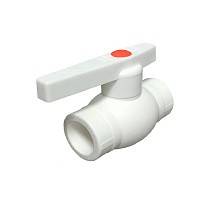 Краны шаровые ПП DN 20-63 PN 25 с металлическим шаром белые Valfex купить в Краснодаре | "Проконсим"