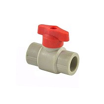 Краны шаровые ПП DN 20-25 PN 25 полупроходные серые с красной ручкой Valfex купить в Краснодаре | "Проконсим"