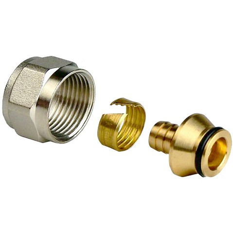 Евроконус латунный для PEX труб  16х2,0- 1/2'' PN 16  обжимной с накидной гайкой  РосТурПласт купить в Краснодаре | "Проконсим"