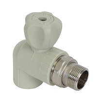 Краны шаровые ПП DN 20-25 PN 25 для радиатора угловые серые Valfex купить в Краснодаре | "Проконсим"