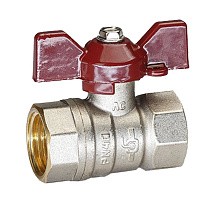 Краны латунные шаровые DN 15-32 PN 40 никелированные бабочка муфта-муфта Temper 88 купить в Краснодаре | "Проконсим"