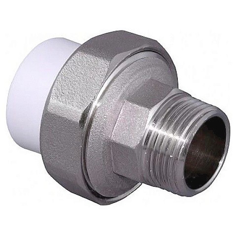 Муфта комбинированная ПП 20-3/4'' PN 25 разъёмная с наружной резьбой белая VALFEX  купить в Краснодаре | "Проконсим"