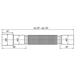 Акция! Гибкая труба АНИ K406 40-40/50, длина 351-761 мм (428100257) со склада Проконсим в Краснодаре