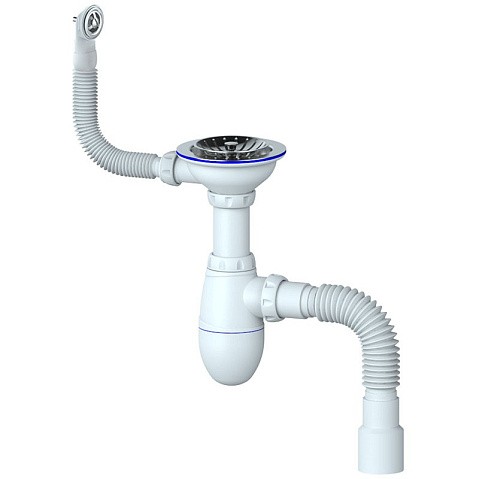 Сифон для мойки Unicorn В426P, 40х50 гибкий отвод, 3 1/2'' х40 чаша из нержавеющей стали, прямоугольный перелив купить в Краснодаре | "Проконсим"
