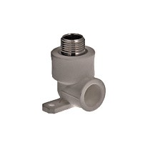 Угольник установочный двойной ПП 20-1/2'' PN 25 с наружной резьбой серый купить в Краснодаре | "Проконсим"