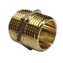 Ниппели латунные никелированные DN 15-50 PN 40 штуцер-штуцер  купить в Краснодаре | "Проконсим"