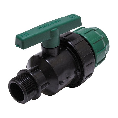 Кран шаровый ПЭ компрессионный комбинированный НР DN 50-1 1/2'' PN 10 купить в Краснодаре | "Проконсим"