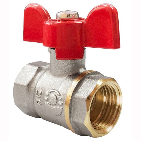Кран латунный шаровой Valfex Optima.217.NLB1 11Б27фт1М DN 15 PN 25 никелированный муфта-муфта бабочка купить в Краснодаре | "Проконсим"