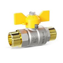 Краны латунные шаровые газовые DN 15-25 PN 40 бабочка штуцер-штуцер LD Pride GAS купить в Краснодаре | "Проконсим"