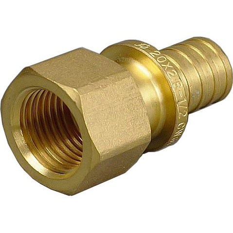 Муфта латунная для PEX труб 20-3/4'' PN 10 под надвижную гильзу с внутренней резьбой ONE PLUS купить в Краснодаре | "Проконсим"
