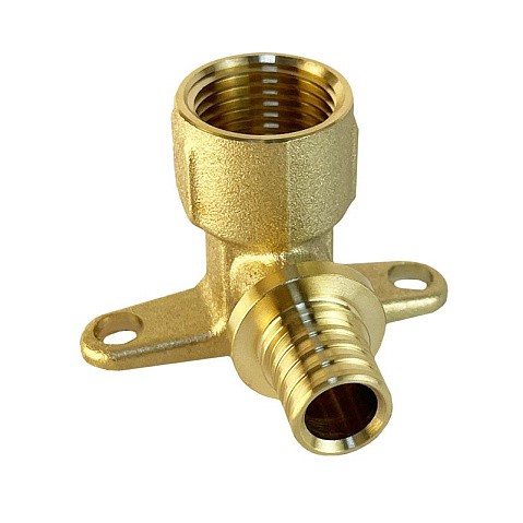 Угольник латунный для PEX труб 20-1/2'' PN 16  под надвижную гильзу Valfex VF.454.AF купить в Краснодаре | "Проконсим"