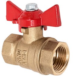  Латунный шаровой кран Ду20 Ру40 Valfex VF.217.LB1.034.DP 11Б27фт1М ВР-ВР, проход , бабочка. (111101514) со склада Проконсим в Краснодаре