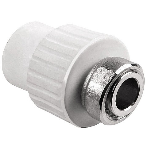 Муфта комбинированная ПП 20-3/4'' PN 25 с накидной гайкой белая РТП 10697 купить в Краснодаре | "Проконсим"