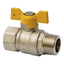 Краны латунные шаровые газовые DN 15-20 PN 25 бабочка муфта-штуцер MVI BV.814 купить в Краснодаре | "Проконсим"