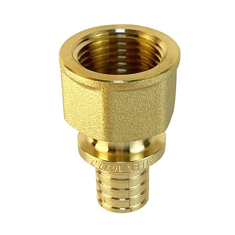Муфта латунная для PEX труб 16-1/2'' PN 16 S-2,2мм переходная под надвижную гильзу Valfex VF.402.AF купить в Краснодаре | "Проконсим"