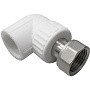 Угольник комбинированный ПП 20-1/2'' PN 25 с накидной гайкой белый VALFEX  купить в Краснодаре | "Проконсим"